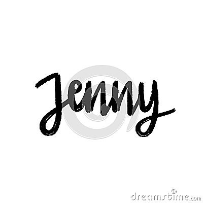 Woman name Jenny hand lettering Vector Illustration