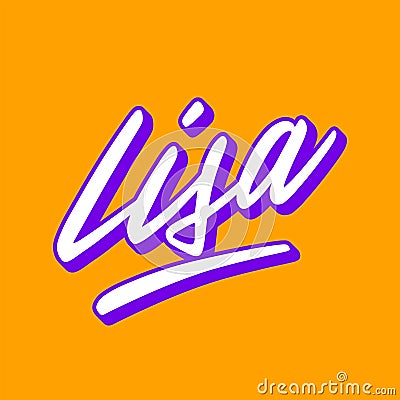 Woman name Lisa hand lettering with 3d effect Vector Illustration