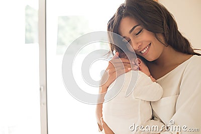 Woman with newborn baby Stock Photo