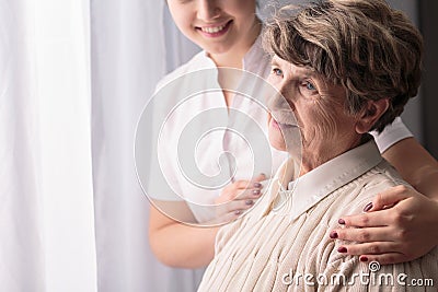 Woman in nursing home Stock Photo