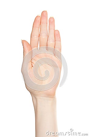 Woman open palm Stock Photo