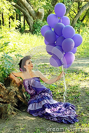 Woman outdoors in the park Stock Photo