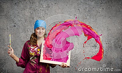 Woman painter Stock Photo