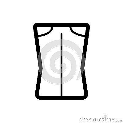 Woman pants vector icon. Black and white woman clothes illustration. Outline linear clothing icon. Vector Illustration