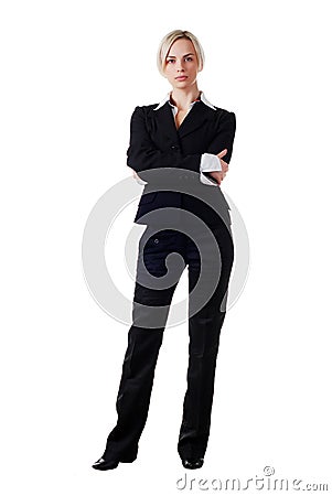 Woman in pantsuit Stock Photo