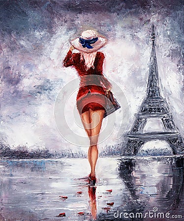 Woman in Paris Stock Photo