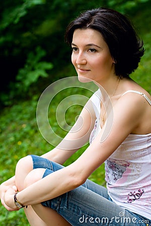 Woman in the park Stock Photo