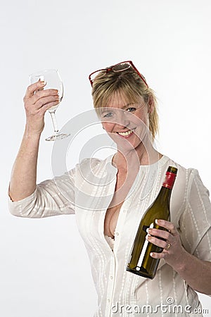 Woman party goer drinking Stock Photo