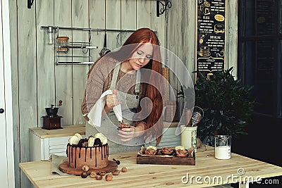 Woman pastry in the kitchen Stock Photo