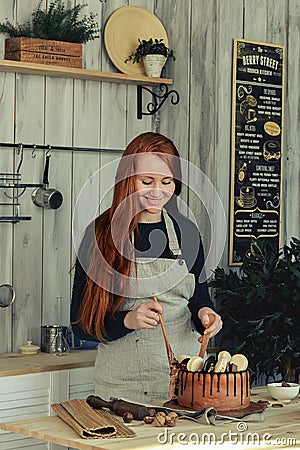 Woman pastry in the kitchen Stock Photo