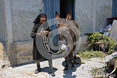 Woman Peasant of Cyprus Highlands Editorial Stock Photo