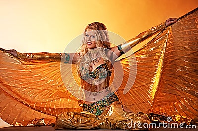 Woman performing arabic dance Stock Photo