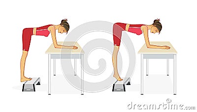 Woman performs exercises to strengthen the calf muscles Stock Photo