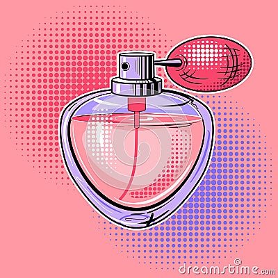 Woman perfume pop art vector illustration Vector Illustration
