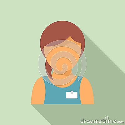 Woman personal trainer icon, flat style Vector Illustration