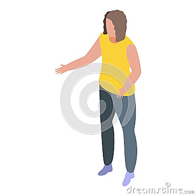 Woman personal trainer icon, isometric style Vector Illustration
