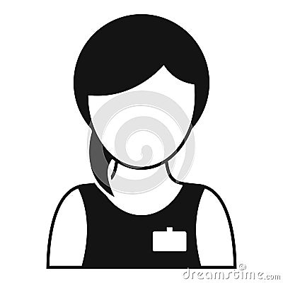 Woman personal trainer icon, simple style Vector Illustration