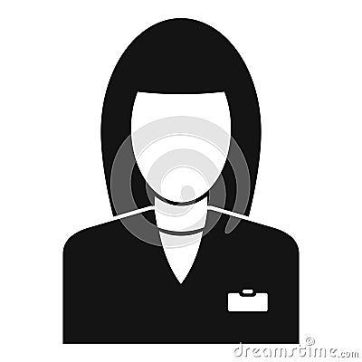 Woman pharmacist icon, simple style Vector Illustration