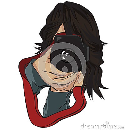 Woman photographer Vector Illustration