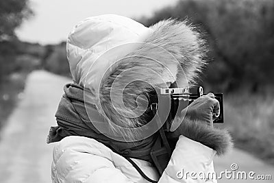 Woman photographing Editorial Stock Photo