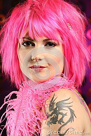 Woman With Pink Hair Stock Photography - Image: 18648662