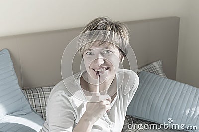 Woman In Playful Mood Stock Photo