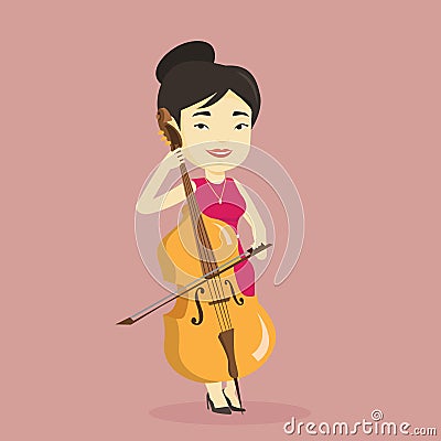 Woman playing cello vector illustration. Vector Illustration