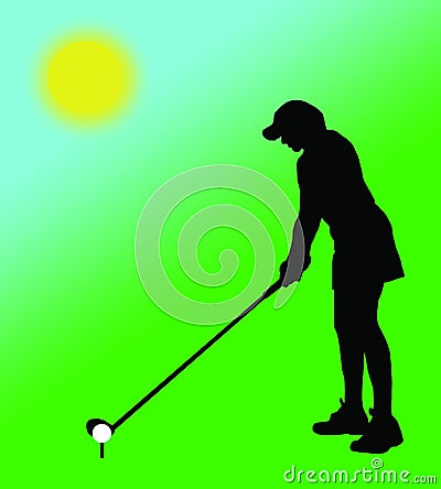 Woman playing golf Stock Photo