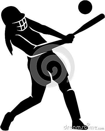 Woman playing softball Vector Illustration