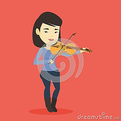 Woman playing violin vector illustration. Vector Illustration