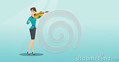 Woman playing the violin vector illustration. Vector Illustration