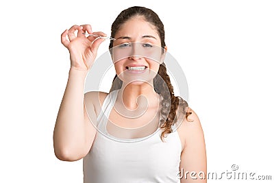 Woman Plucking Eyebrows Stock Photo