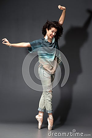 Woman in pointes Stock Photo