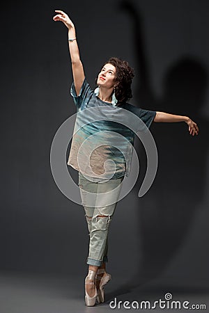 Woman in pointes Stock Photo