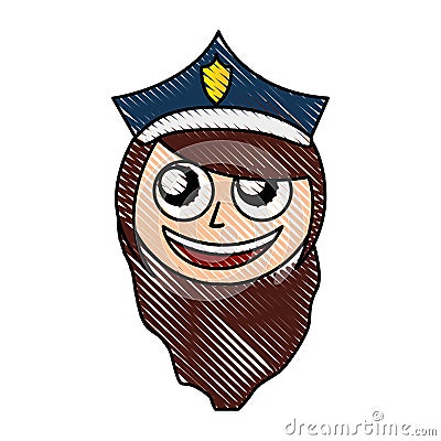 Woman police officer avatar character Vector Illustration