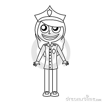 Woman police officer avatar character Vector Illustration