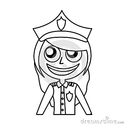 Woman police officer avatar character Vector Illustration