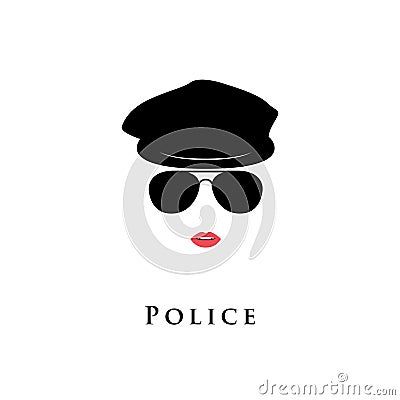 Woman police officer. Vector Illustration