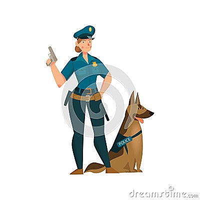 Woman Police Officer Icon Vector Illustration