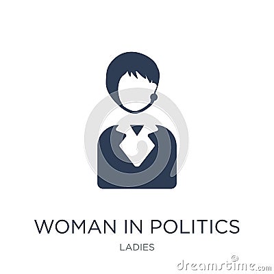 Woman In Politics icon. Trendy flat vector Woman In Politics icon on white background from Ladies collection Vector Illustration