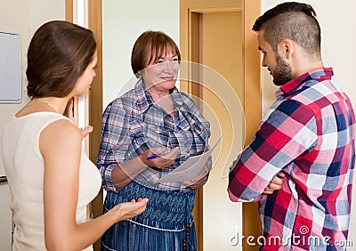 Woman polling among the population Stock Photo