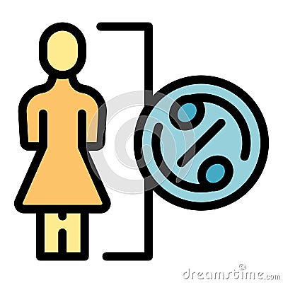 Woman population increase icon vector flat Vector Illustration