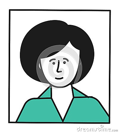 Woman portrait. Generic female avatar. Gender placeholder Vector Illustration