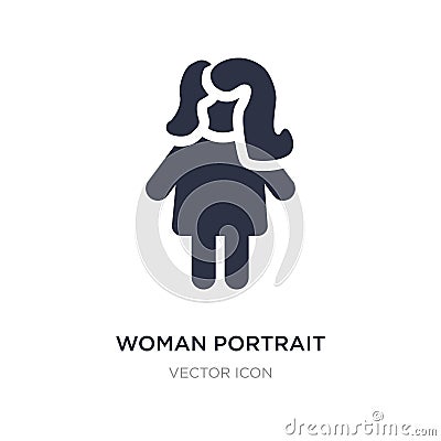 woman portrait icon on white background. Simple element illustration from People concept Vector Illustration