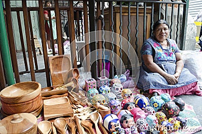 Woman posing with typical handicraft Editorial Stock Photo