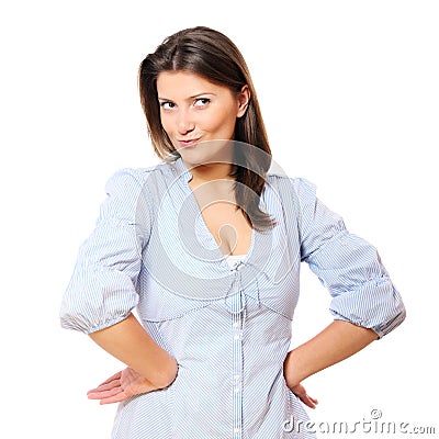 Woman with a pout Stock Photo