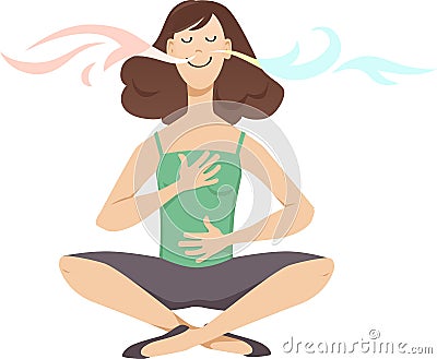 Breathing exercise Vector Illustration