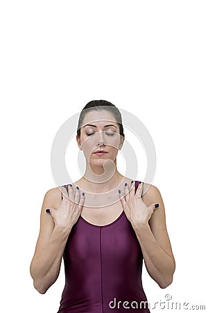 Woman practicing yoga Stock Photo