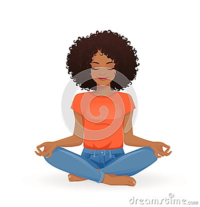 Woman practicing yoga Vector Illustration