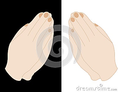 Woman praying hands Stock Photo